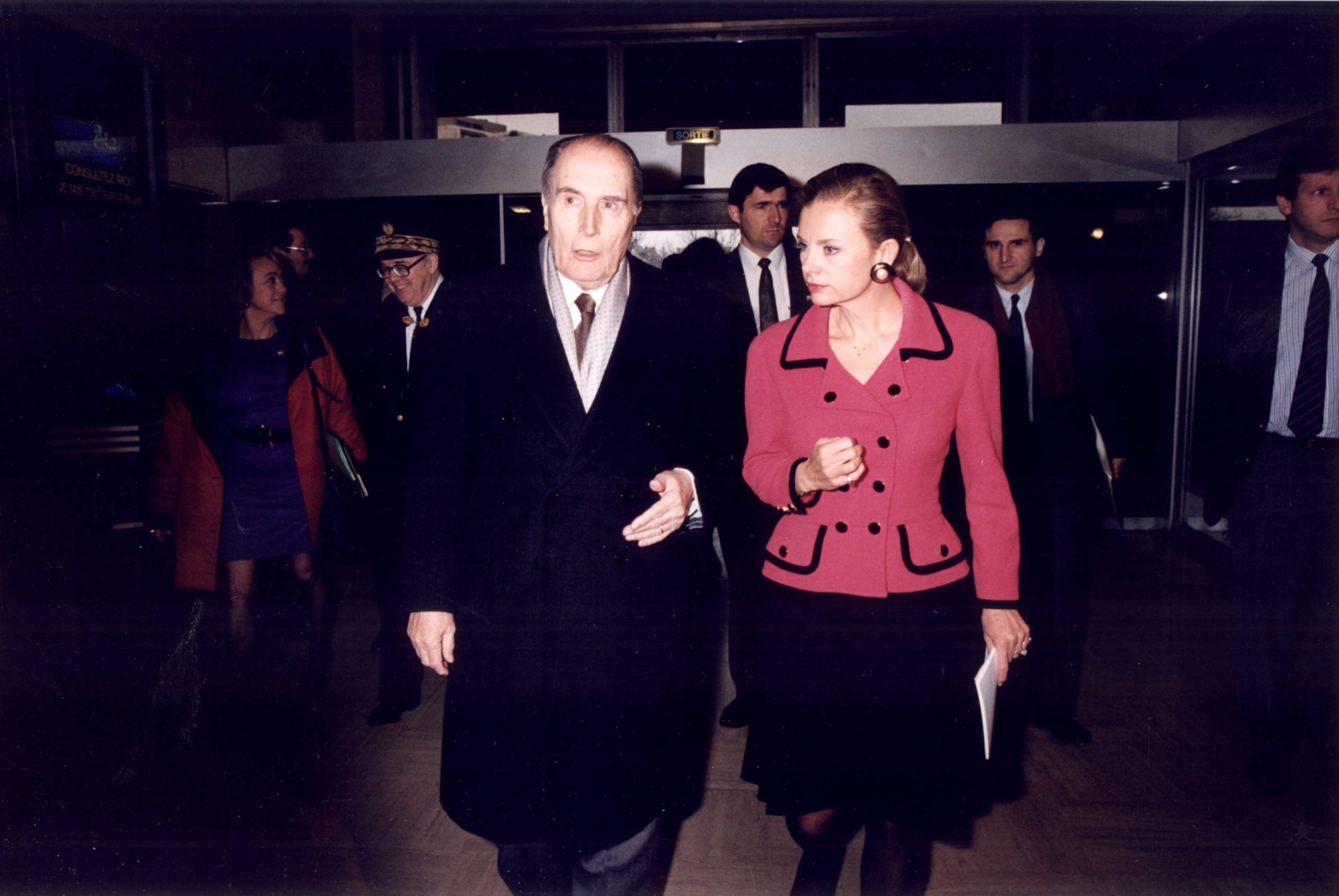 François Mitterrand et Elisabeth Guigou