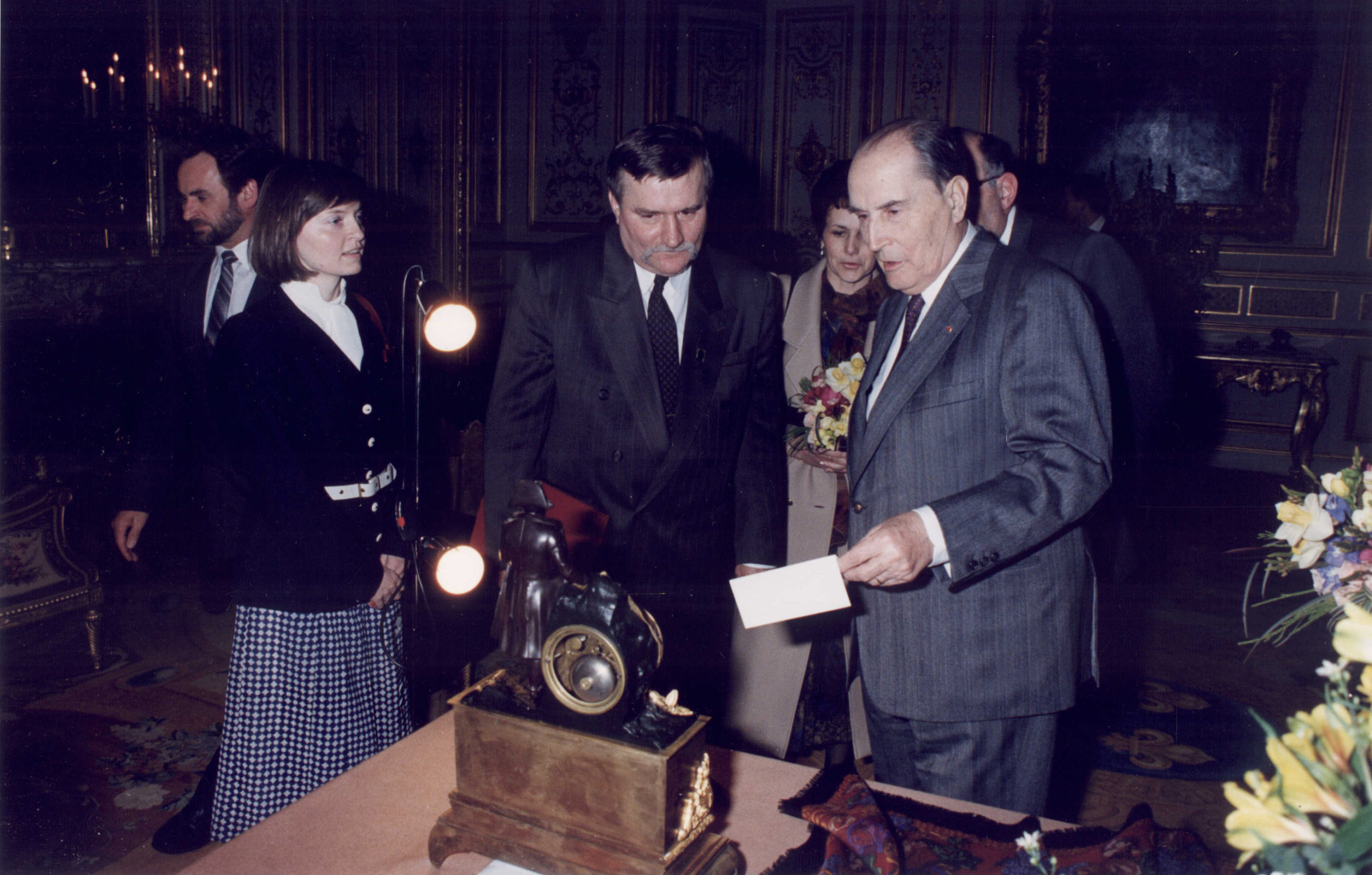 François Mitterrand et Lech Walesa François Mitterrand et Lech Walesa