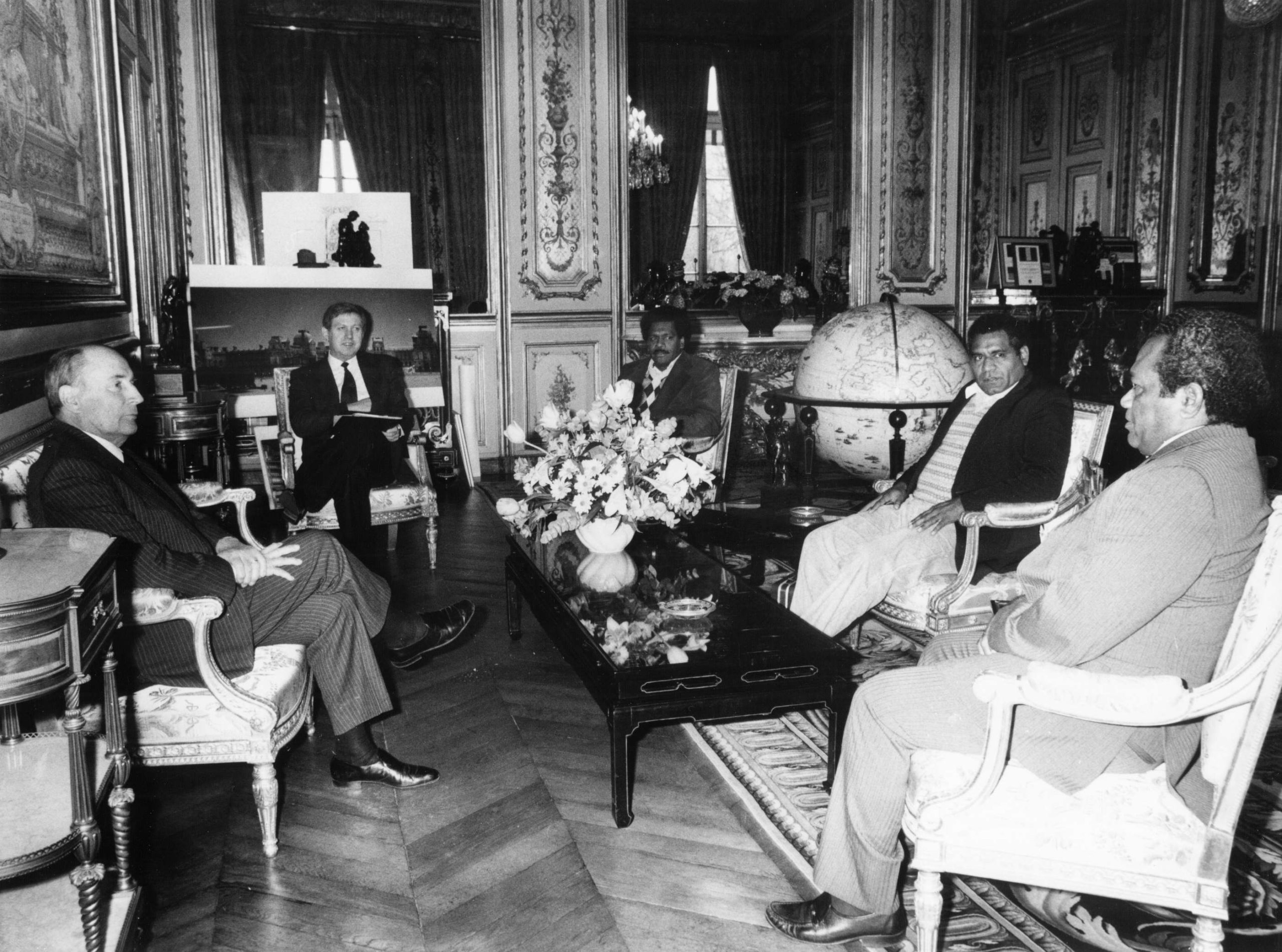 Audience de Jean-Marie Tjibaou à l'Elysée, avril 1987