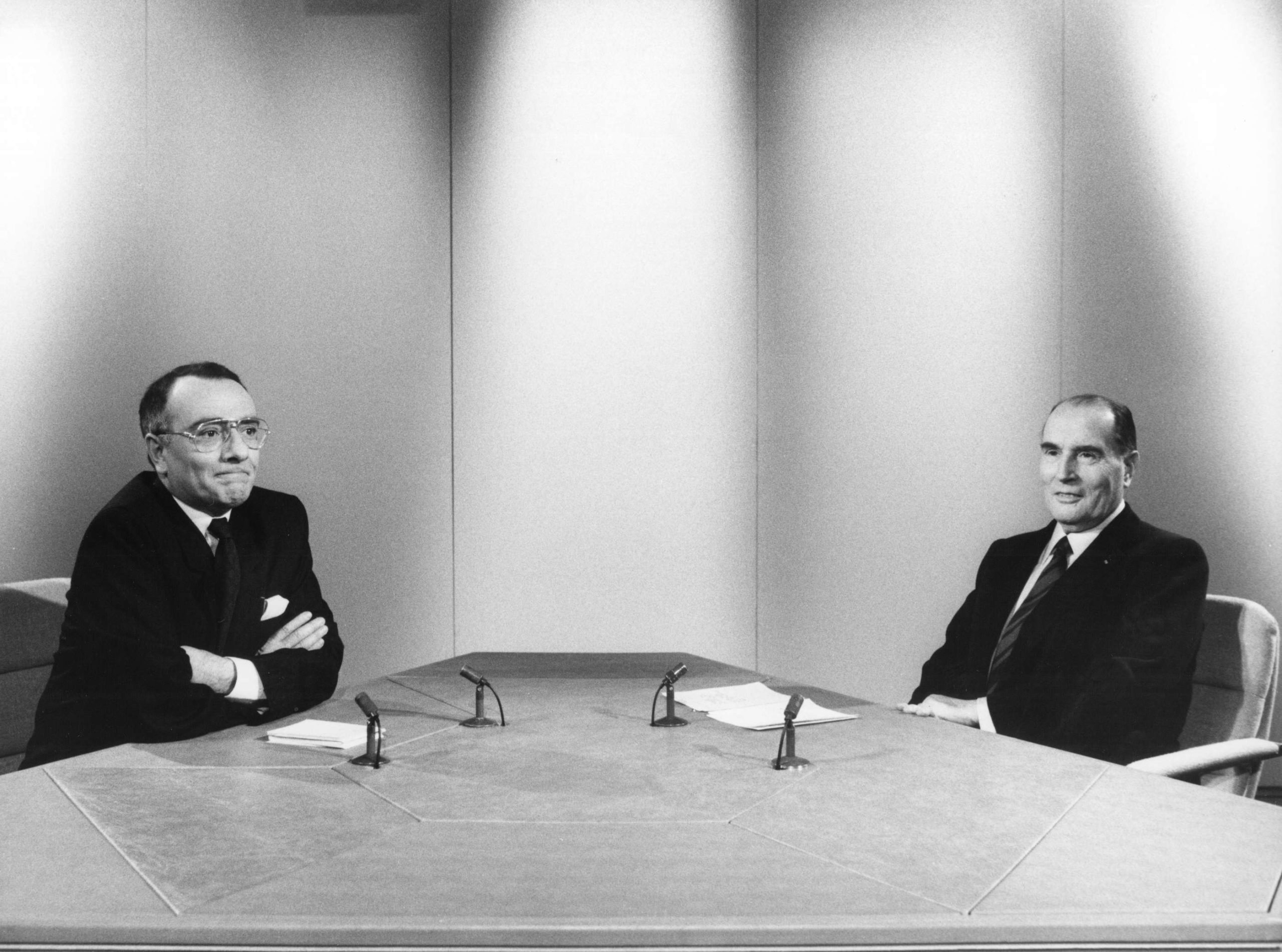 Yves Mourousi et François Mitterrand