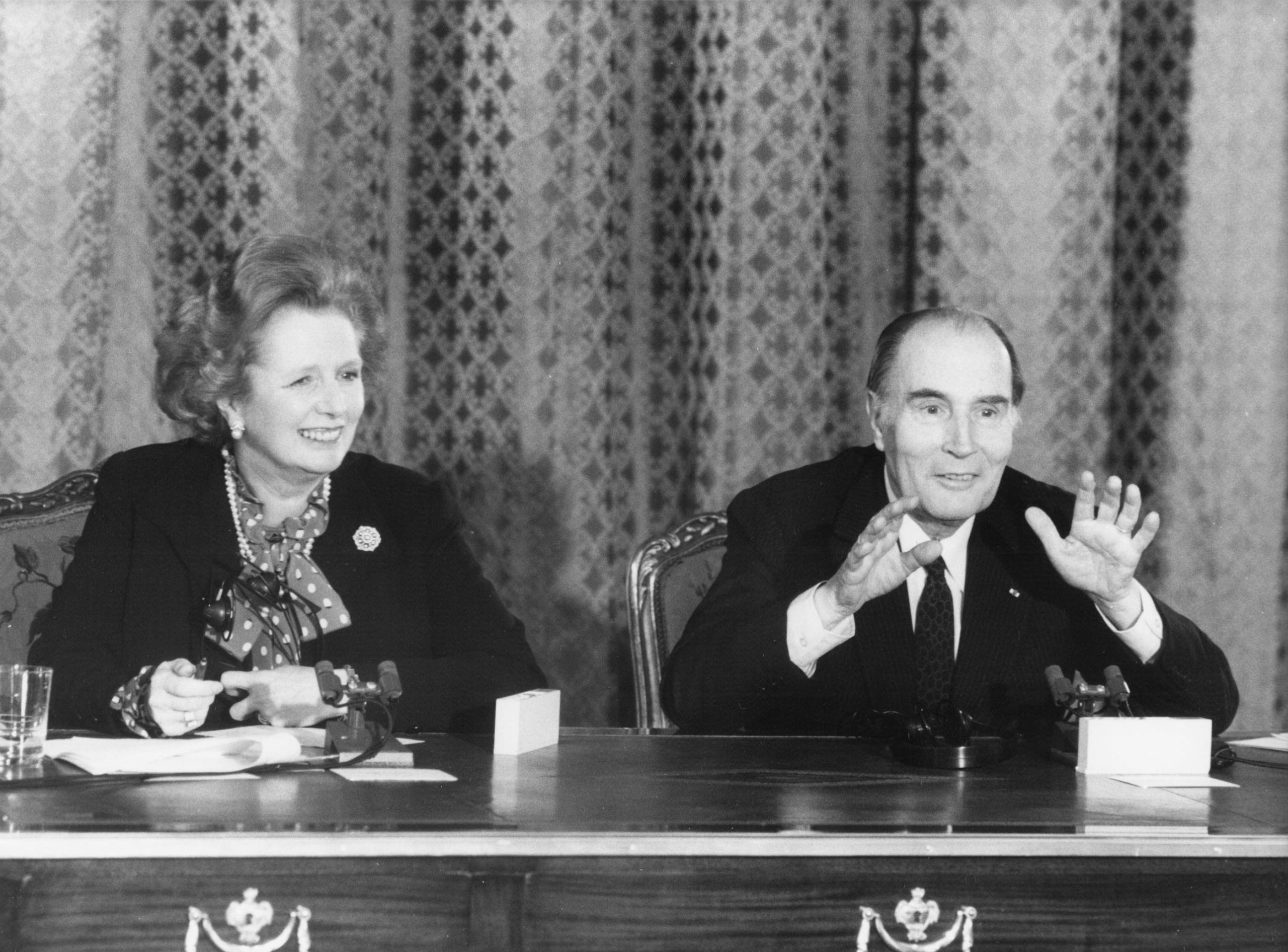 Margaret Thatcher et François Mitterrand