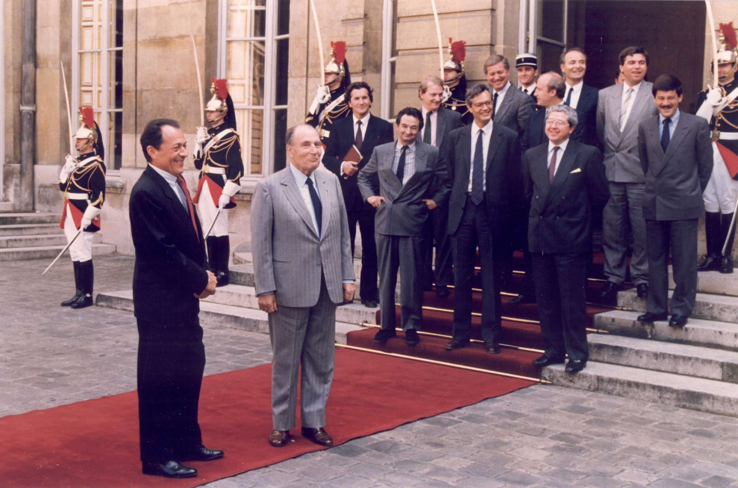 Michel Rocard, Premier ministre, et François Mitterrand, Président de la République