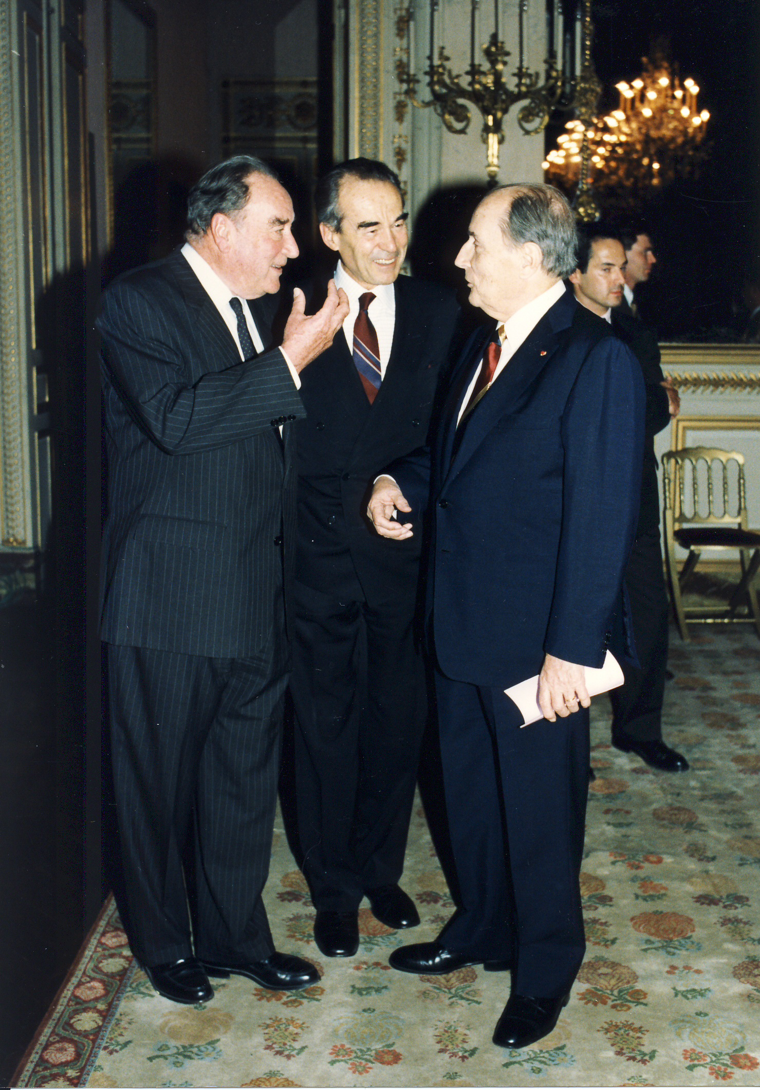 Maurice Faure, Robert Badinter et François Mitterrand Maurice Faure, Robert Badinter et François Mitterrand