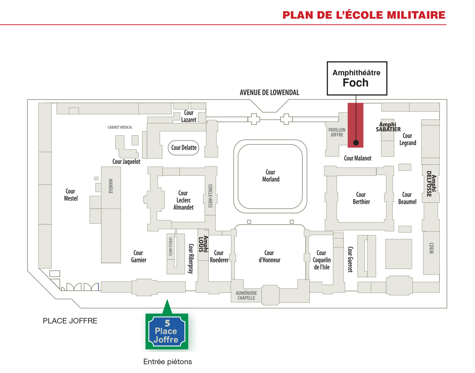 Plan de l'École Militaire Plan de l'École Militaire