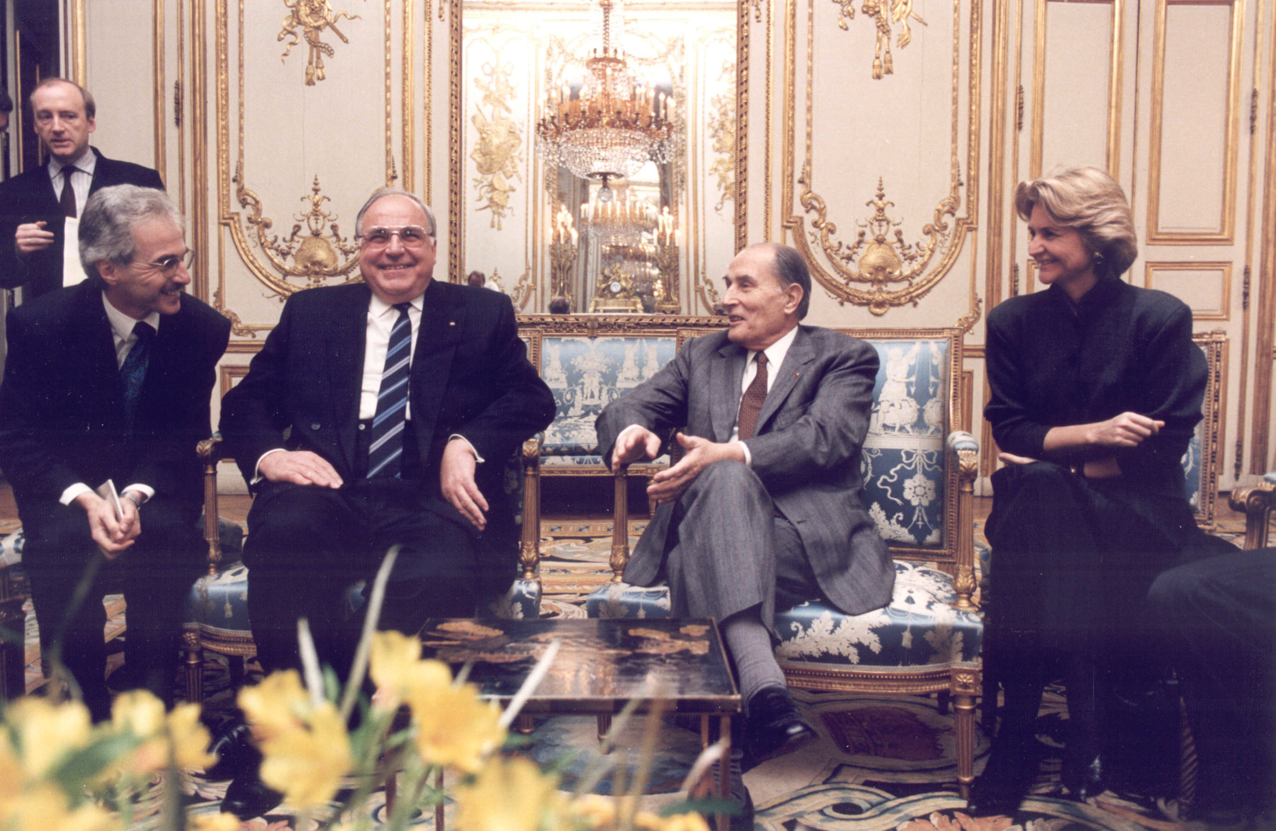 Hubert Védrine, Helmut Kohl, François Mitterrand