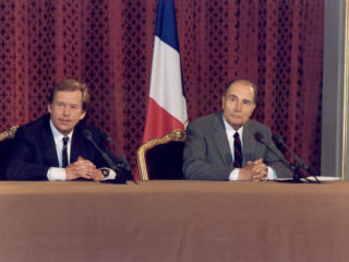 Conférence de presse conjointe de François Mitterrand et Vaclav Havel